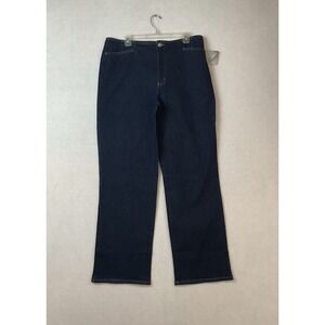 Taylor Brooke Jeans Womens 16 Blue Denim Dream Tummy Control Flat Front Dark NEW